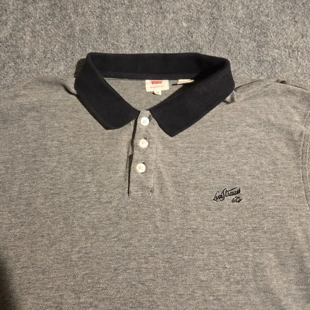 Levi's Polo Shirt Mens Extra Large Gray Short Sleeve Pullover Career Casual